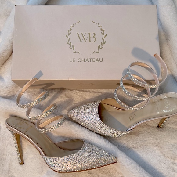 LE CHATEAU WB -WEDDING SHOES /GRAD SHOES-size 8/38 gentle worn maybe 6 times - Picture 1 of 7